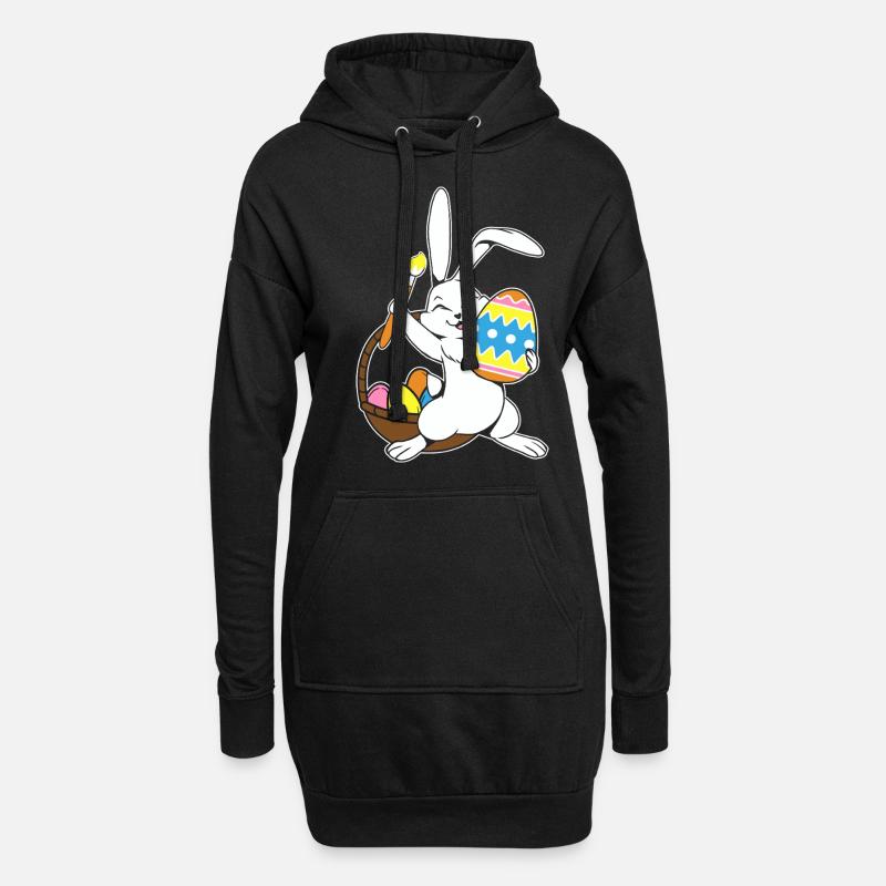 Osterhase Bemalt Ostereiger Eierbemalen Eiersuche - Hoodie-Kleid - Schwarz