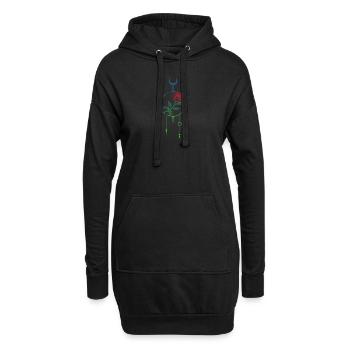 Himmlischer Rosentraum - Hoodie-Kleid - Schwarz - Vorne