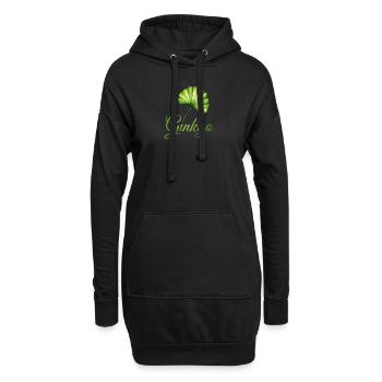 Ginkgoblatt Botanische Eleganz - Hoodie-Kleid - Schwarz - Vorne