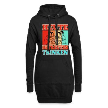 Heute Betreutes Trinken - Hoodie-Kleid - Schwarz - Vorne