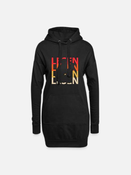 Leseratte - Hoodie-Kleid - Schwarz