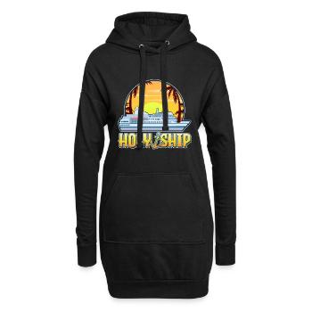 Vacances en croisière - Sweat-shirt à capuche long Femme - noir - Devant
