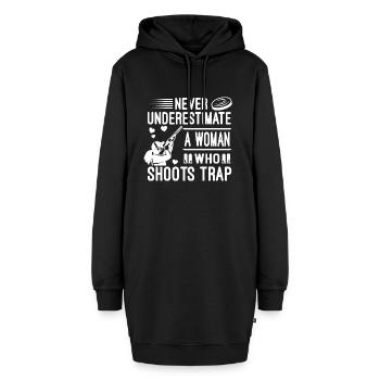 Fallenschießen - Hoodie-Kleid - Schwarz - Vorne
