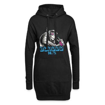 Lustiges Affe Schimpanse DNA - Hoodie-Kleid - Schwarz - Vorne