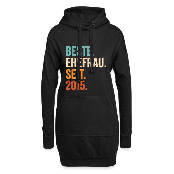 Beste Ehefrau Seit 2015 6. Hochzeitstag 6 Jahre - Hoodie-Kleid - Schwarz - Vorne