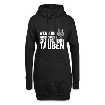 Taube Tauben Vogel - Hoodie-Kleid - Schwarz - Vorne