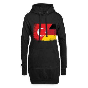 Turquie Allemagne Drapeau turc Türkiye Turk - Sweat-shirt à capuche long Femme - noir - Devant