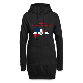 République dominicaine - Sweat-shirt à capuche long Femme - noir - Devant