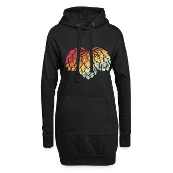 Hopfen Vintage Retro Craft Bier Design Kneipe Bier - Hoodie-Kleid - Schwarz - Vorne