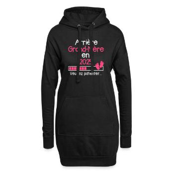 Arrière Grand-mère en 2025 Cadeau Future Mamie - Sweat-shirt à capuche long Femme - noir - Devant