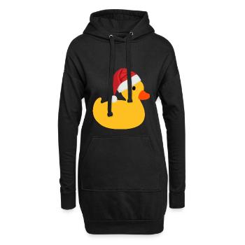 Quietscheente mit Nikolaus Mütze - Hoodie-Kleid - Schwarz - Vorne