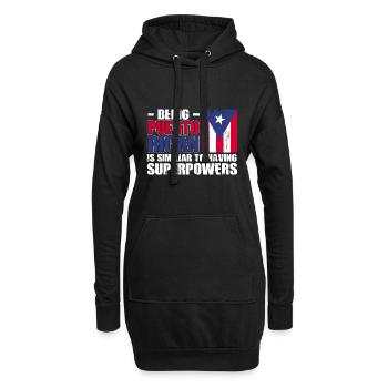 Puerto Rico Flagge | Puerto Ricaner Geschenkideen - Hoodie-Kleid - Schwarz - Vorne