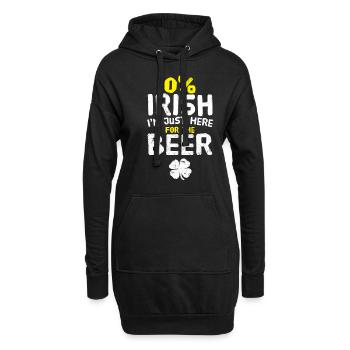 0% Irish Just Here For the Beer St. Patrick's Day - Sweat-shirt à capuche long Femme - noir - Devant