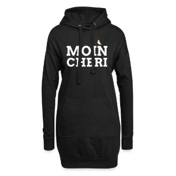 Moin Cherie | Moin Liebe Nordsee Ostsee lustig - Hoodie-Kleid - Schwarz - Vorne