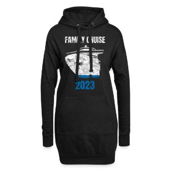 Family Cruise 2023 Urlaub Familien Kreuzfahrt - Hoodie-Kleid - Schwarz - Vorne