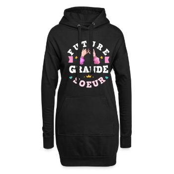 Future Grande Sœur Annonce Grossesse Fille - Sweat-shirt à capuche long Femme - noir - Devant