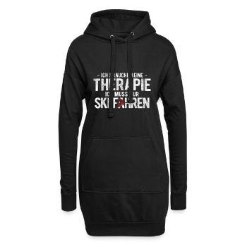 Keine Therapie Muss Nur Ski Fahren Berge Ski - Hoodie-Kleid - Schwarz - Vorne