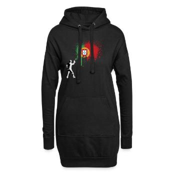 Drapeau du Portugal Drapeau italien Drapeau portugais - Sweat-shirt à capuche long Femme - noir - Devant