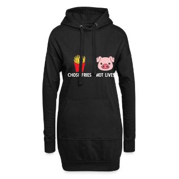 Pommes Frites Pommes Liebhaber Pommes Fritten Spru - Hoodie-Kleid - Schwarz - Vorne