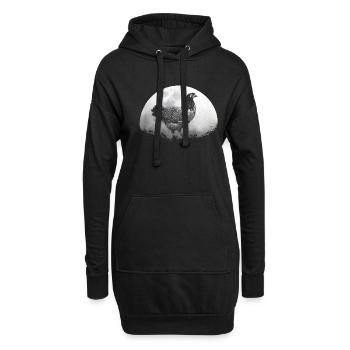Éleveur de poulet volaille Barbican - Sweat-shirt à capuche long Femme - noir - Devant