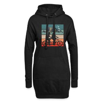 Tandem Fahrradtour - Hoodie-Kleid - Schwarz - Vorne