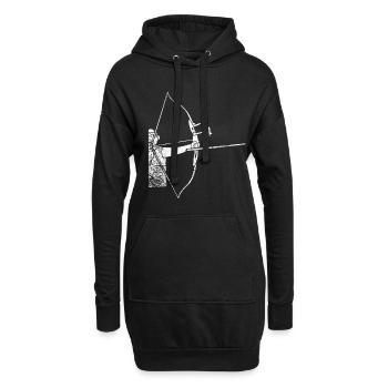 Großer Bogenschütze Bogen - Hoodie-Kleid - Schwarz - Vorne