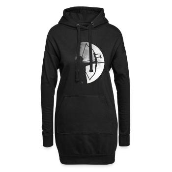 Archer lunaire - Sweat-shirt à capuche long Femme - noir - Devant