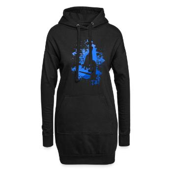 Mikroskop - Hoodie-Kleid - Schwarz - Vorne