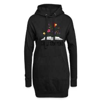 Buchen Sie mit Blumen Bienen und Schmetterlinge - Wachsen Sie Ihre - Hoodie-Kleid - Schwarz - Vorne