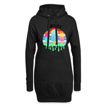 Schmelzendes Eis Heißer Sommerurlaub Retro Vintag - Hoodie-Kleid - Schwarz - Vorne