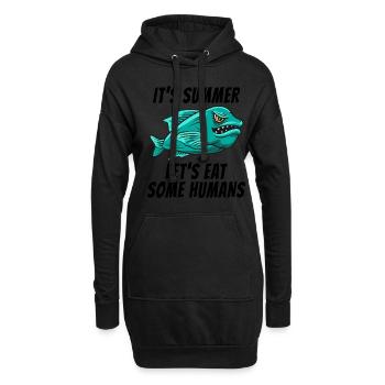 Drôle de poisson effrayant Un été Horreur Effrayant Été - Sweat-shirt à capuche long Femme - noir - Devant