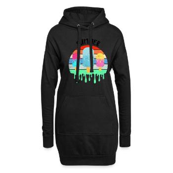 Crème glacée fondante Vacances d’été chaudes Rétro Vintag - Sweat-shirt à capuche long Femme - noir - Devant