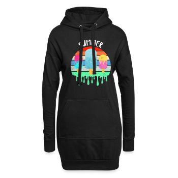 Crème glacée fondante Vacances d’été chaudes Rétro Vintag - Sweat-shirt à capuche long Femme - noir - Devant