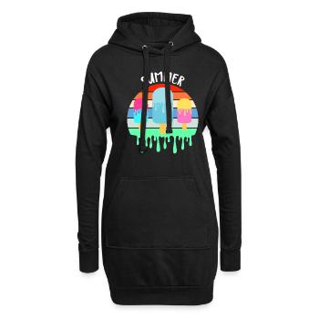 Schmelzendes Eis Heißer Sommerurlaub Retro Vintag - Hoodie-Kleid - Schwarz - Vorne