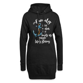 La famille est l’ancre qui nous tient à travers la vie - Sweat-shirt à capuche long Femme - noir - Devant
