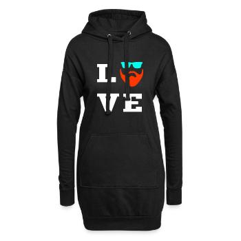 Bart für Bartträger - Hoodie-Kleid - Schwarz - Vorne