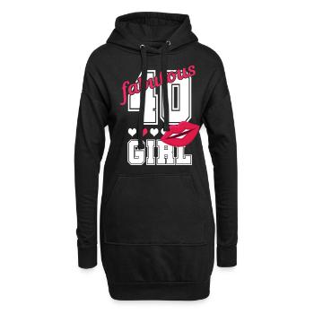 40e anniversaire 40 ans fille cadeau femme - Sweat-shirt à capuche long Femme - noir - Devant
