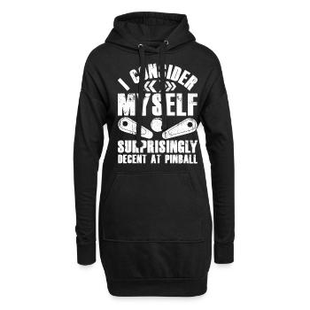 Retro Pinball Flipper Vintage Arcade Gaming - Hoodie-Kleid - Schwarz - Vorne