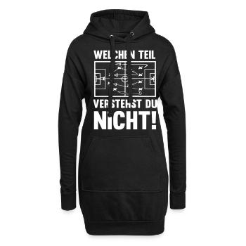 Welchen Teil verstehst du nicht Fußball - Hoodie-Kleid - Schwarz - Vorne