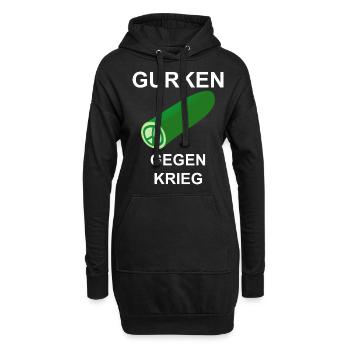 Gurken gegen Krieg - Hoodie-Kleid - Schwarz - Vorne