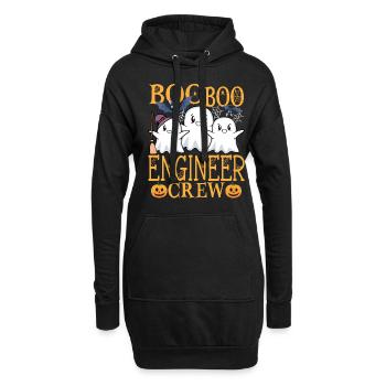 Ingenieur uu Lustiger Ingenieur - Hoodie-Kleid - Schwarz - Vorne