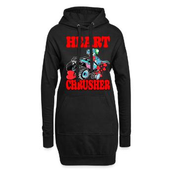 Heart Crusher T-rex Auf Monstertruck Boys - Hoodie-Kleid - Schwarz - Vorne