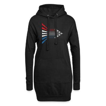Amerikanische Flagge USA Flugzeug Düsenjäger 4. Juli - Hoodie-Kleid - Schwarz - Vorne