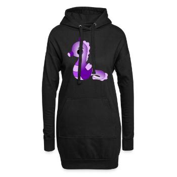 Knuffiges Seepferdchen - Hoodie-Kleid - Schwarz - Vorne