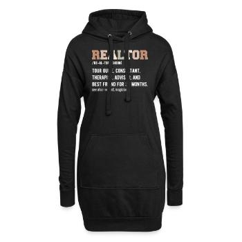 Lustiger Immobilienmakler - Makler Definition - Hoodie-Kleid - Schwarz - Vorne