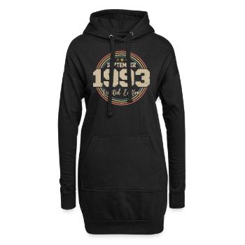 September 1993 Geburtstagsgeschenk 1993 - Hoodie-Kleid - Schwarz - Vorne