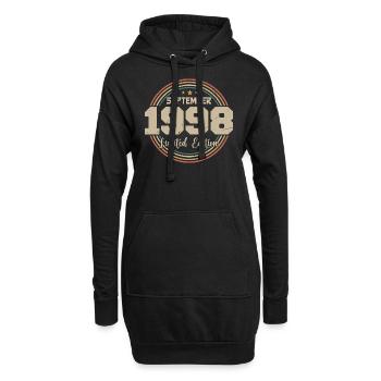 September 1998 Geburtstagsgeschenk 1998 - Hoodie-Kleid - Schwarz - Vorne