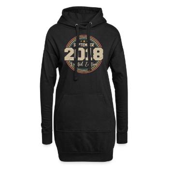 September 2018 Geburtstagsgeschenk 2018 - Hoodie-Kleid - Schwarz - Vorne