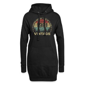September 1981 Vintage Geburtstagsgeschenk 1981 - Hoodie-Kleid - Schwarz - Vorne