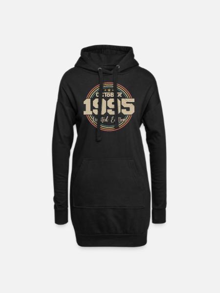 Jahrgang Oktober 1995 Retro Geburtstag Oktober 1995 - Hoodie-Kleid - Schwarz
